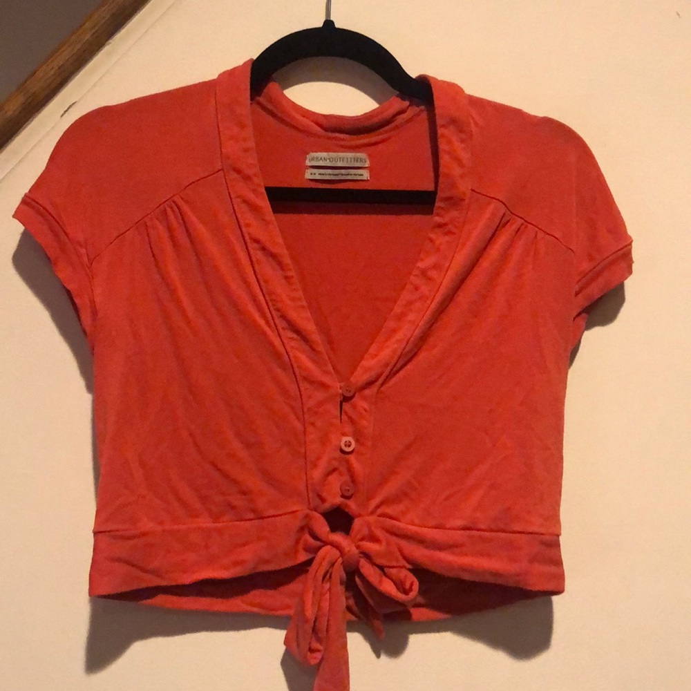 Urban outfitters Orange Tie Front Crop Top